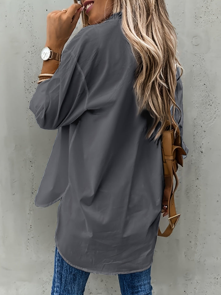 CLASSISCHE FORMELLE BLOUSE MET LANGE MOUWEN VOOR VROUWEN
