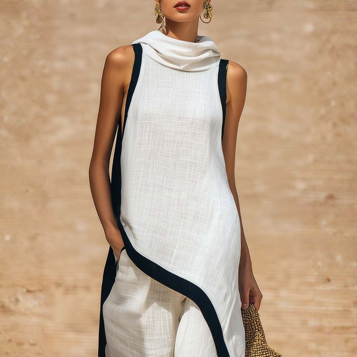 ASYMMETRISCHE LINEN SET VOOR VROUWEN