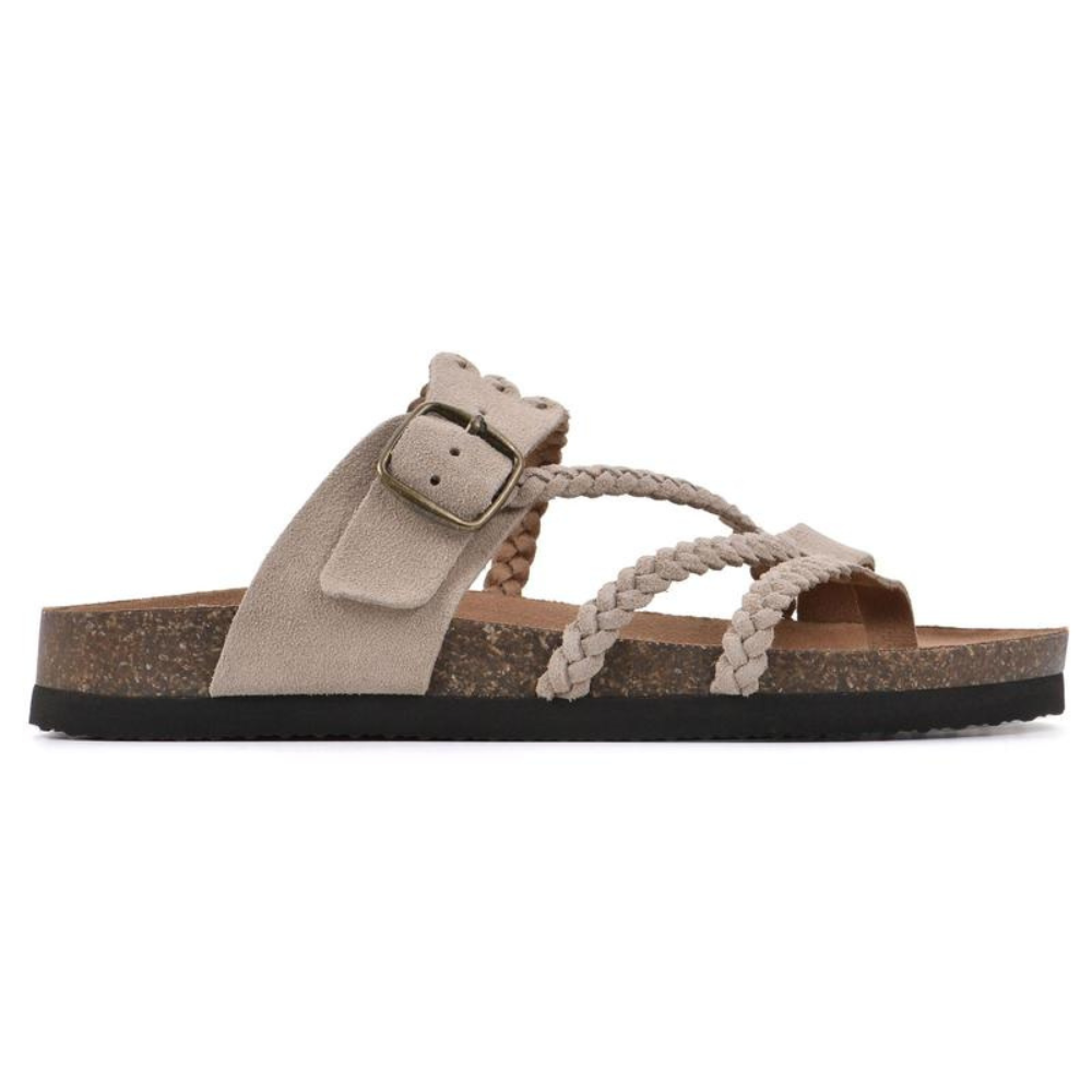 GEVLOCHTEN KURK SANDALEN VOOR VROUWEN