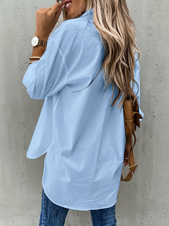 CLASSISCHE FORMELLE BLOUSE MET LANGE MOUWEN VOOR VROUWEN