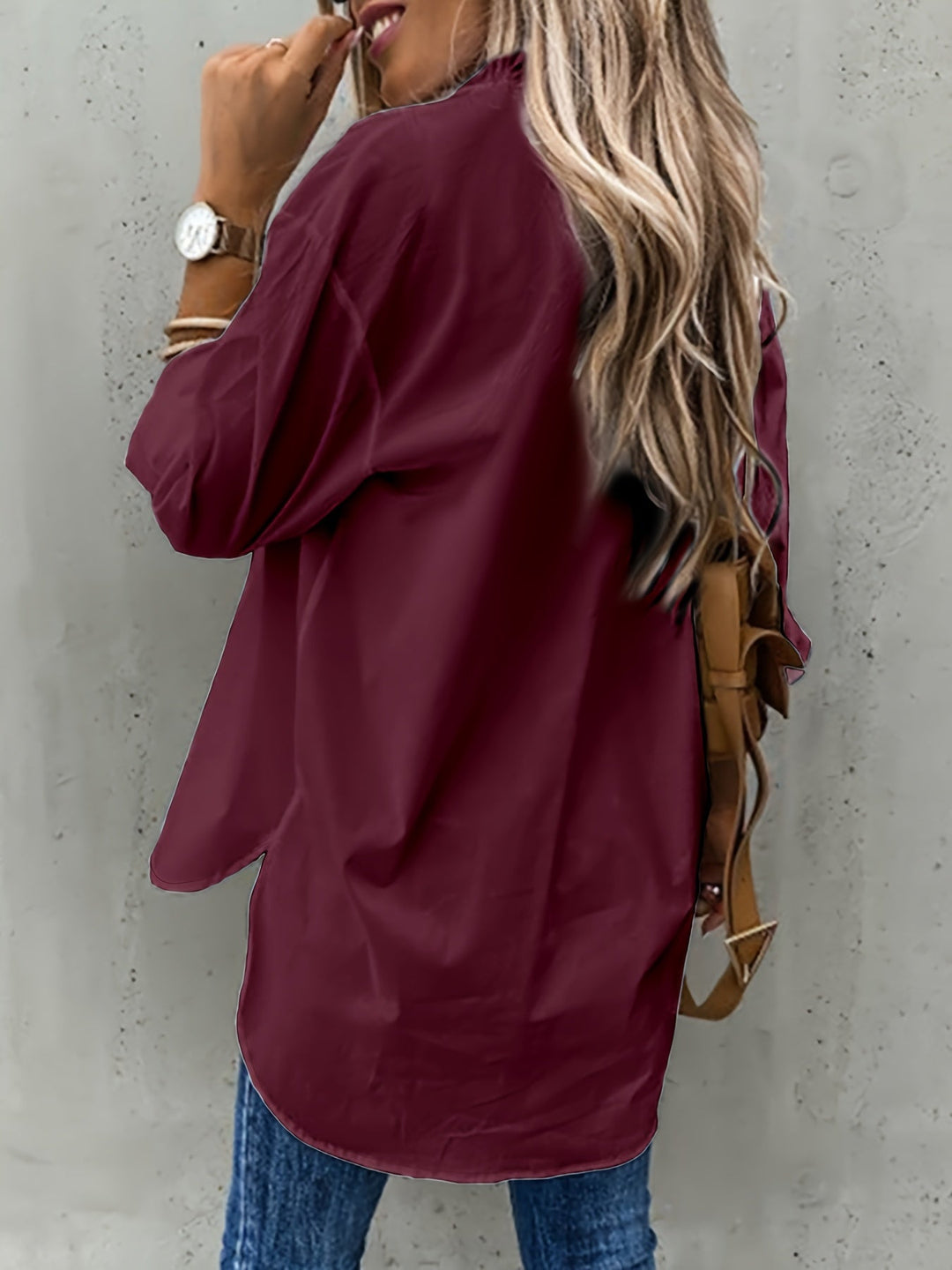 CLASSISCHE FORMELLE BLOUSE MET LANGE MOUWEN VOOR VROUWEN
