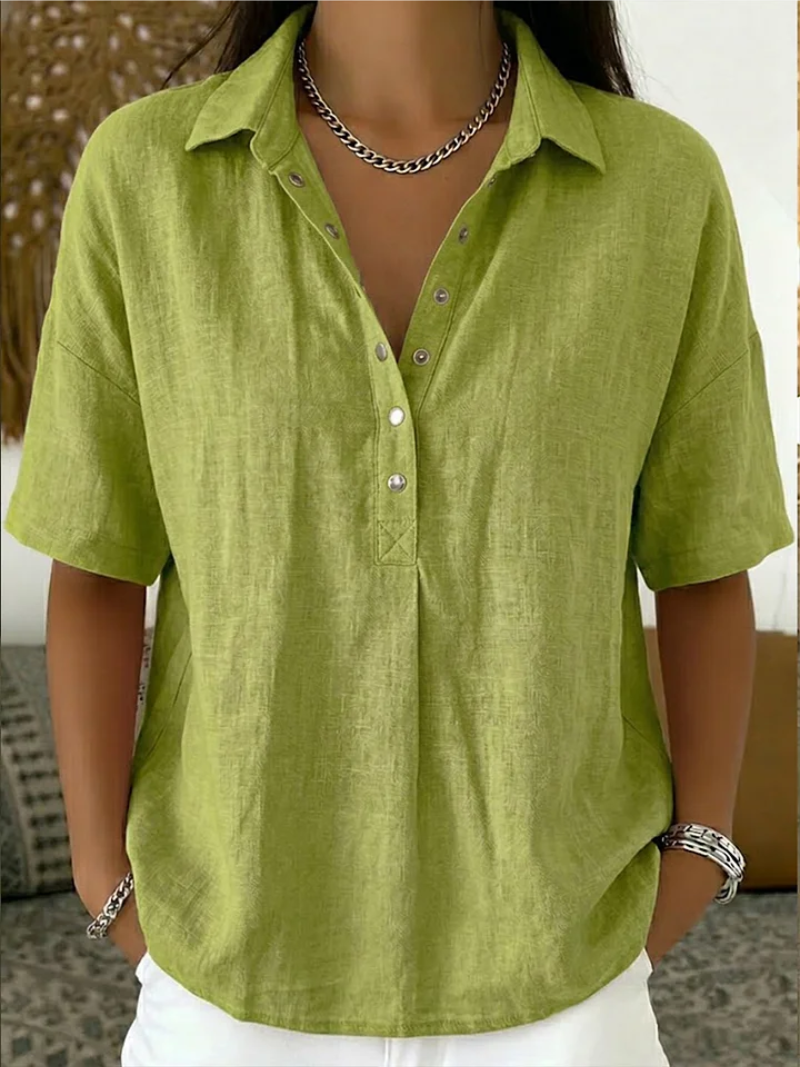 KLASSIEKE BLOUSE MET V-HALS VOOR VROUWEN