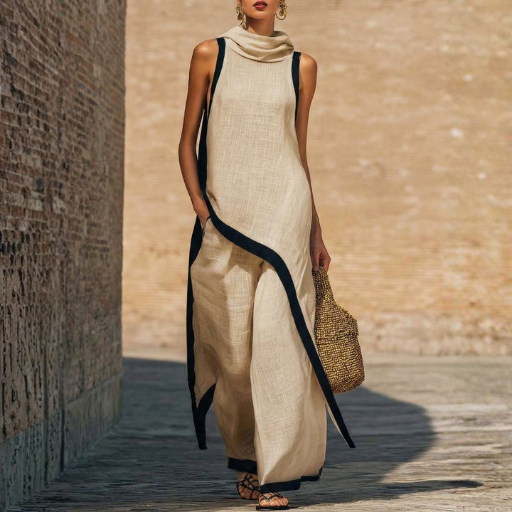 ASYMMETRISCHE LINEN SET VOOR VROUWEN