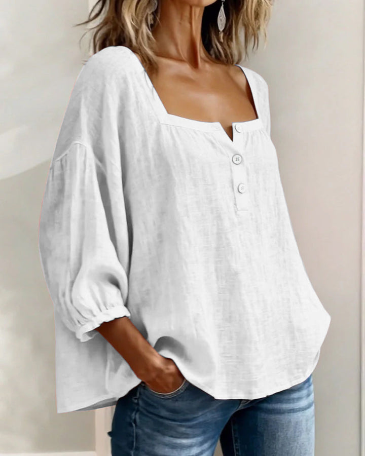 BLOUSE MET VIERKANTE HALS VOOR VROUWEN