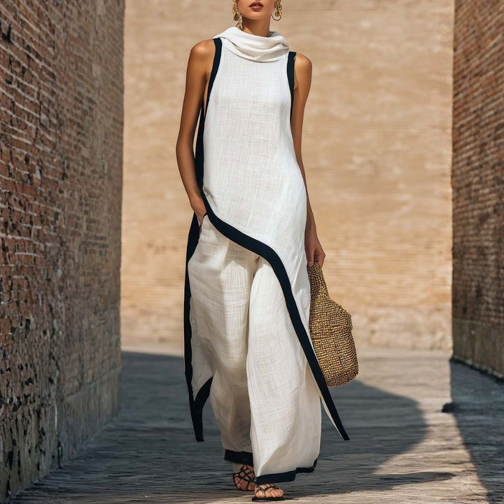 ASYMMETRISCHE LINEN SET VOOR VROUWEN