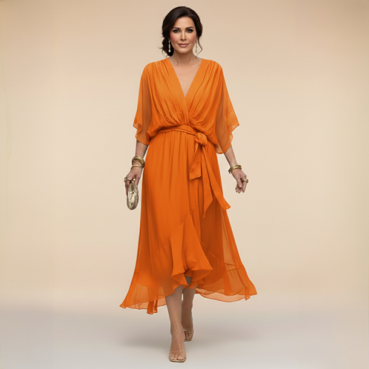 V-HALSMODEL CHIFFONJURK VOOR VROUWEN
