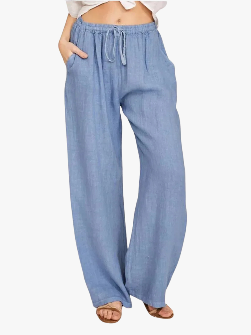 KLASSIEKE BROEK MET WIJDE PIJPEN VOOR VROUWEN