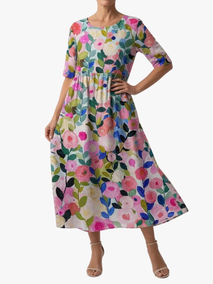 MAXI-JURK MET BLOEMENPRINT VOOR VROUWEN