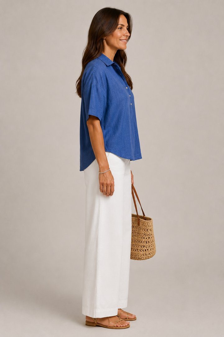CHIQUE BLOUSE MET V-HALS VOOR VROUWEN