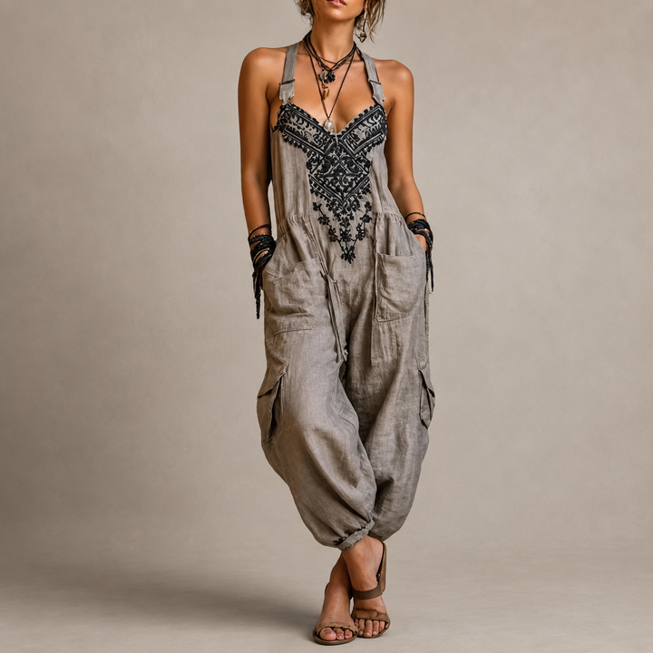 BOHO GEBRODERDE JUMPSUIT VOOR VROUWEN