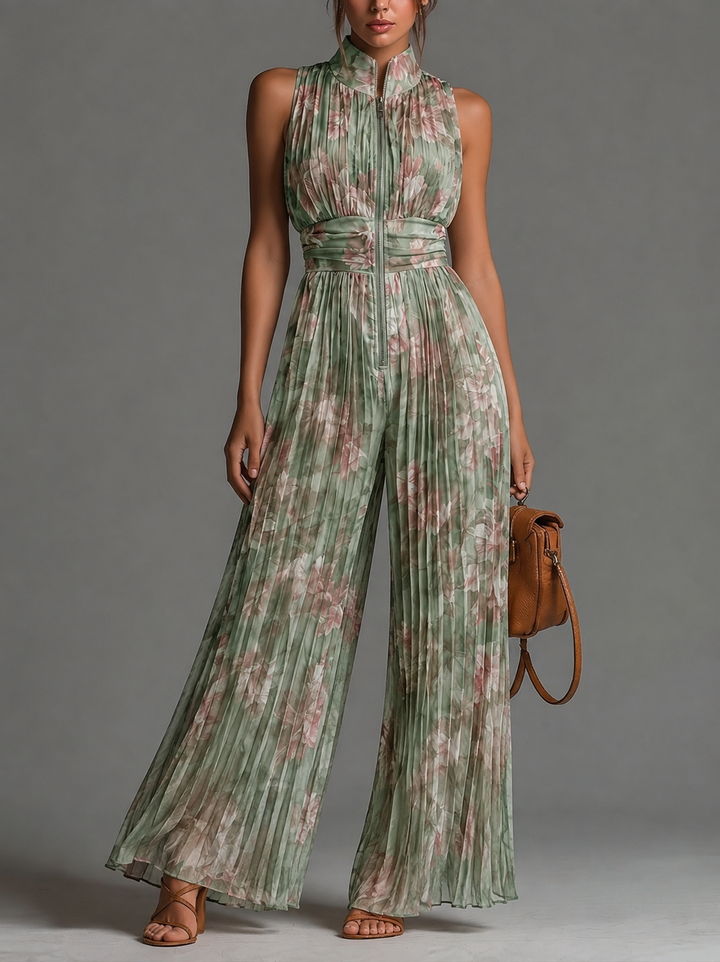 JUMPSUIT MET PLOOIEN EN BREDE PANTBEEN VOOR VROUWEN