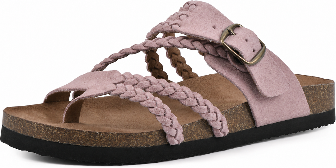 GEVLOCHTEN KURK SANDALEN VOOR VROUWEN