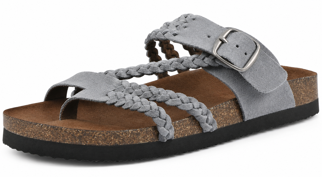 GEVLOCHTEN KURK SANDALEN VOOR VROUWEN