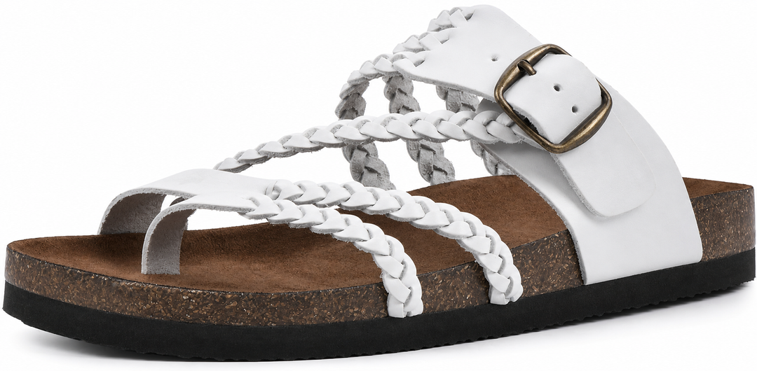 GEVLOCHTEN KURK SANDALEN VOOR VROUWEN