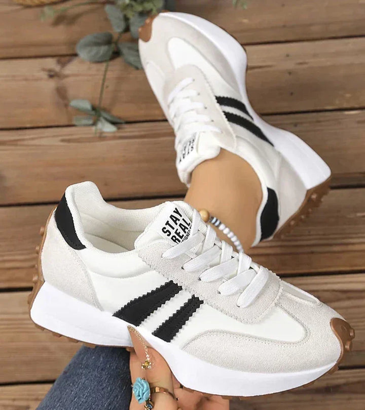 PLATTE SNEAKERS MET VETERS VOOR VROUWEN