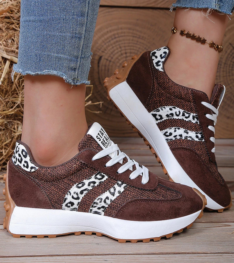 PLATTE SNEAKERS MET VETERS VOOR VROUWEN