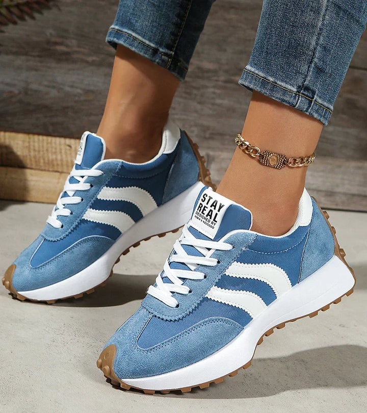 PLATTE SNEAKERS MET VETERS VOOR VROUWEN