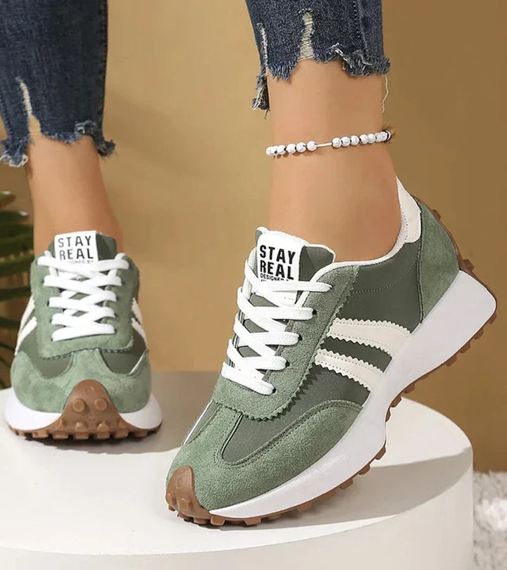 PLATTE SNEAKERS MET VETERS VOOR VROUWEN