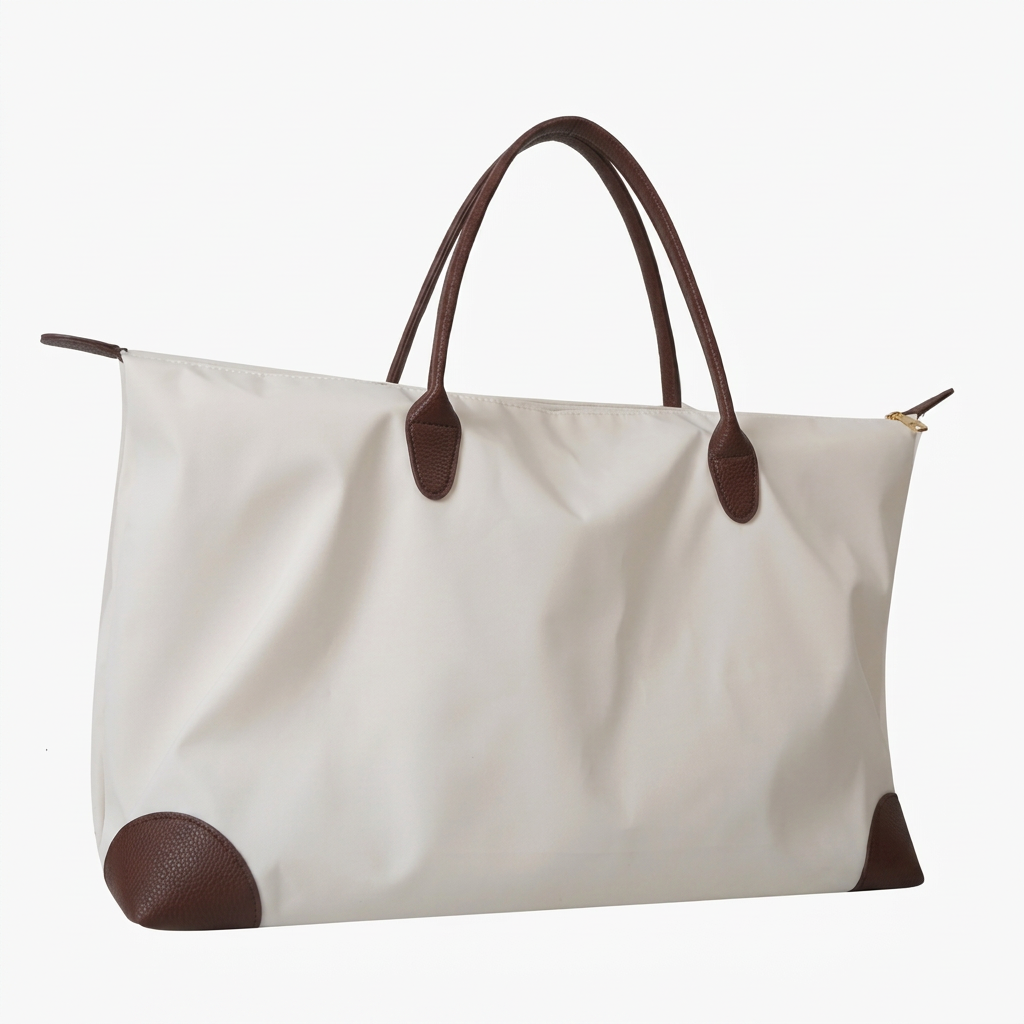 Dames Reistas | Grote Tote Bag met Ritssluiting en Bruine Details