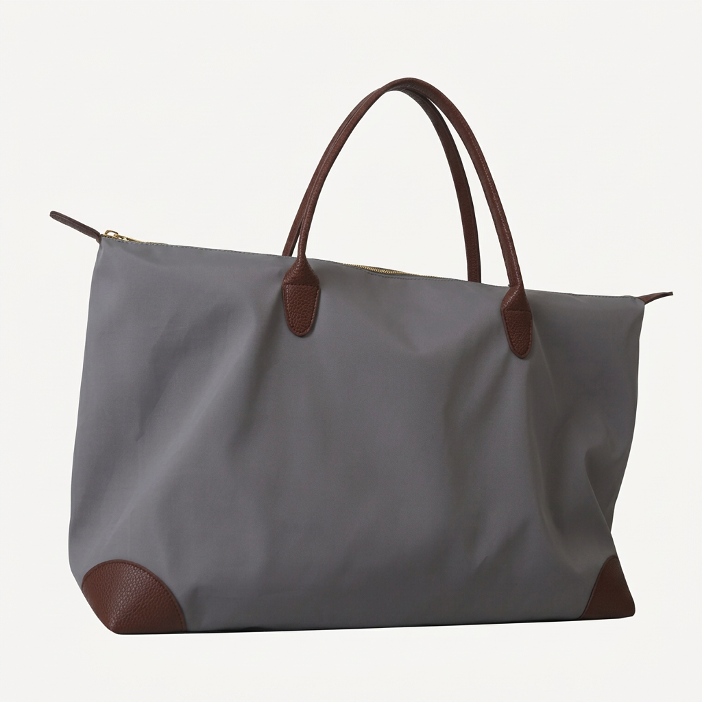 Dames Reistas | Grote Tote Bag met Ritssluiting en Bruine Details