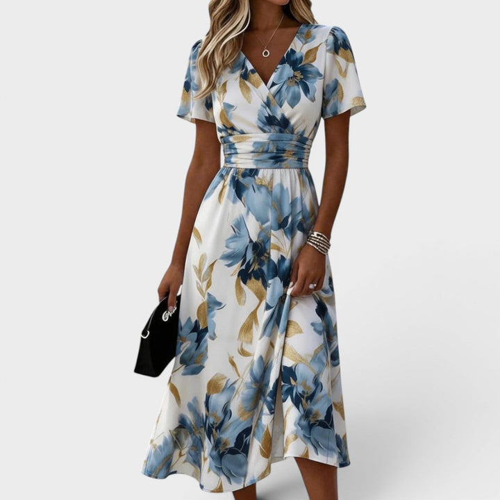 MODERNE MIDILANGE FLORELE JURK VOOR VROUWEN