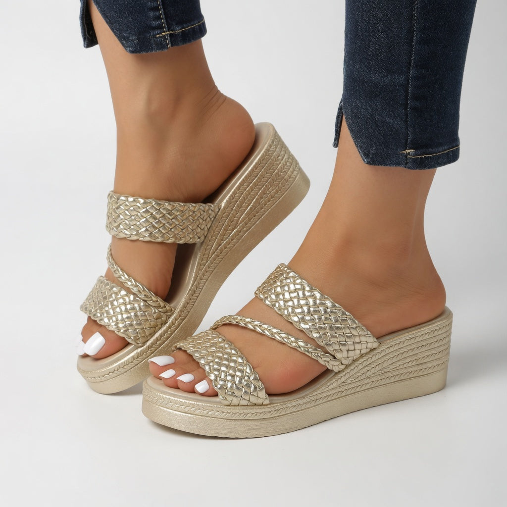 GEVLOCHTEN WIG SANDALEN VOOR VROUWEN