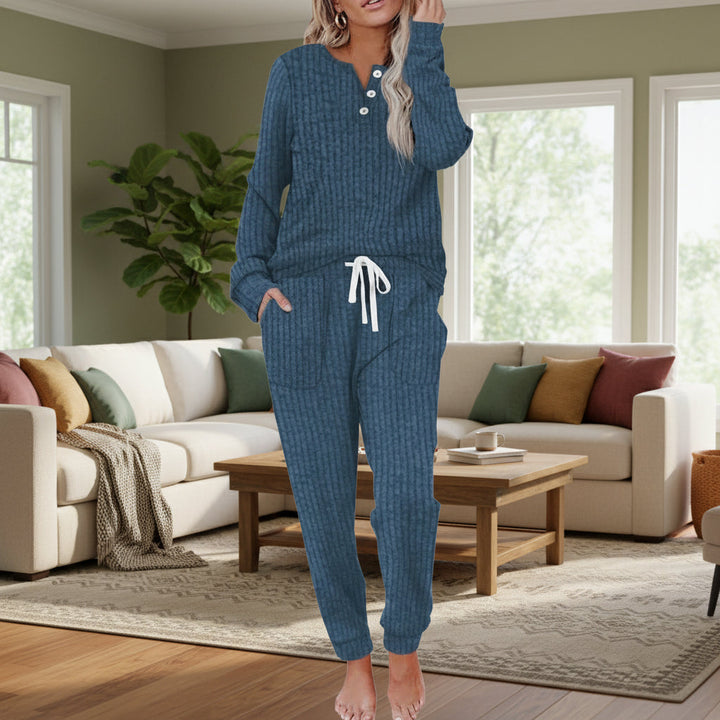 GERIBBELDE GEBREIDE LOUNGE-SET VOOR VROUWEN