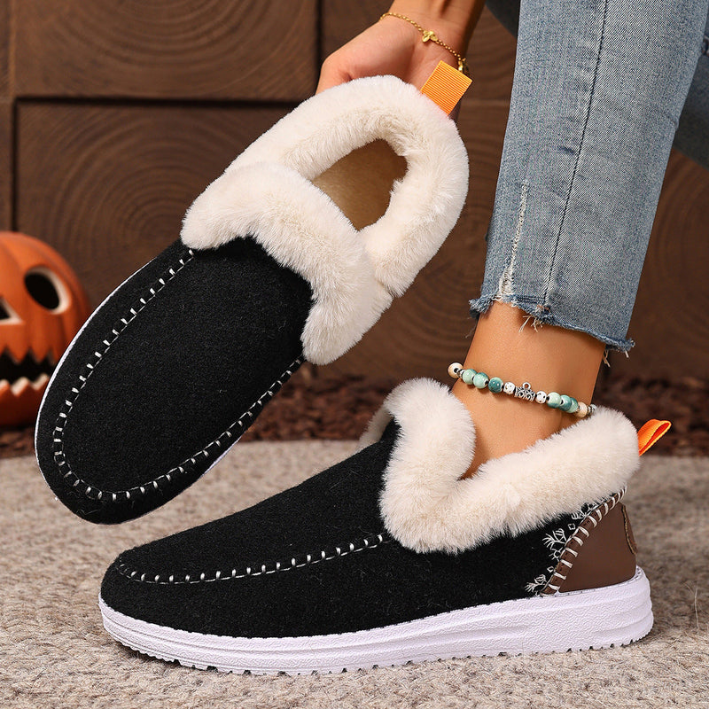 Dames Huisschoenen met Pluche Voering en Slip-On Ontwerp