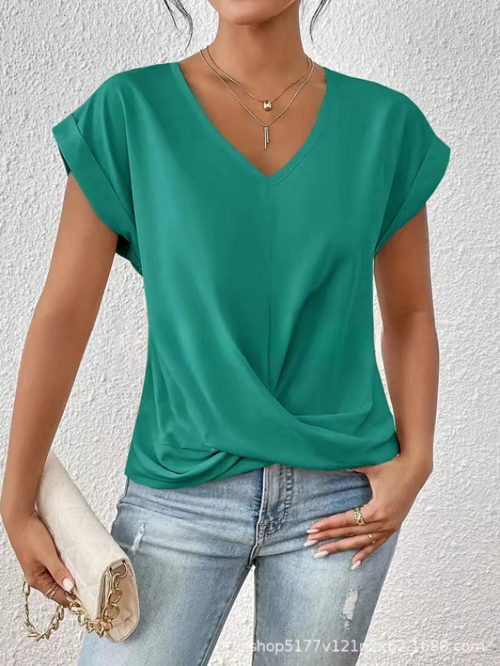 ELEGANTE T-SHIRT MET V-HALS VOOR VROUWEN