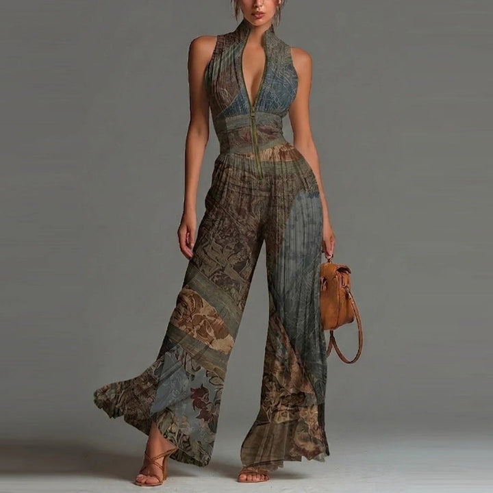 JUMPSUIT MET PLOOIEN EN BREDE PANTBEEN VOOR VROUWEN