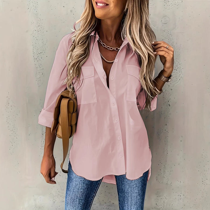CLASSISCHE FORMELLE BLOUSE MET LANGE MOUWEN VOOR VROUWEN
