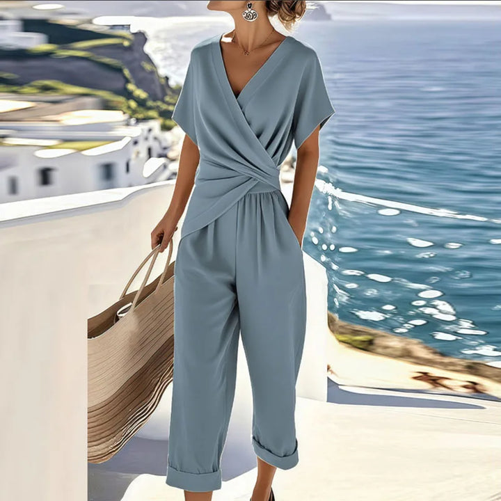TWEEDELIGE SET MET GEROLDE RANDEN VOOR VROUWEN