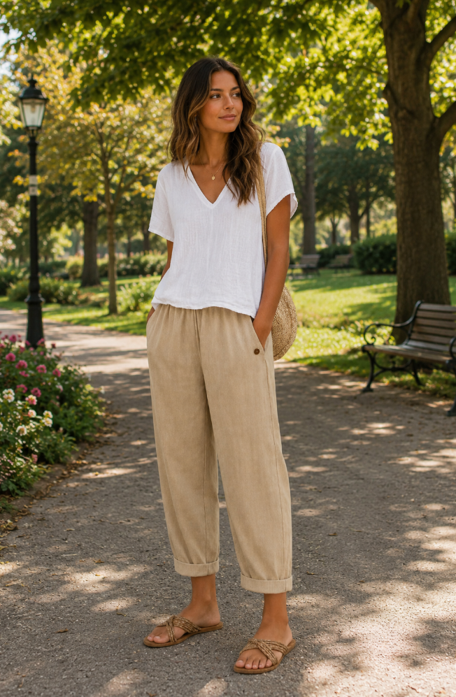 CHIQUE ZOMER LINEN BROEKEN VOOR VROUWEN