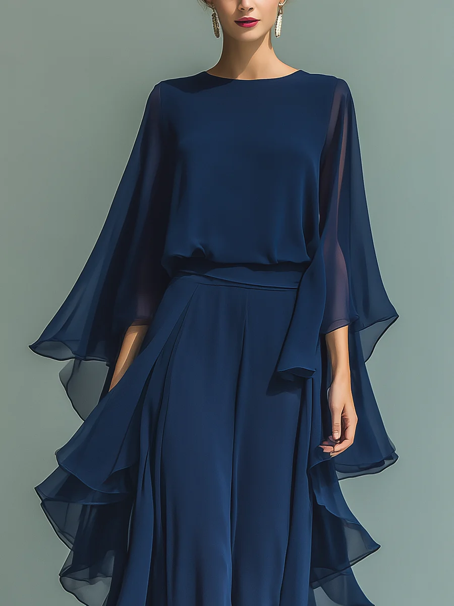 CHIFFON TWEEDEELS SET VOOR VROUWEN