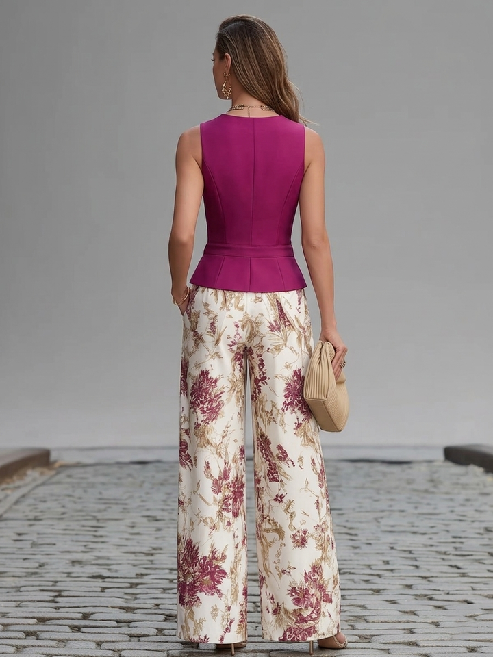 FLORALE PANTALONSET VOOR VROUWEN