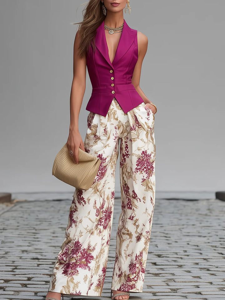 FLORALE PANTALONSET VOOR VROUWEN