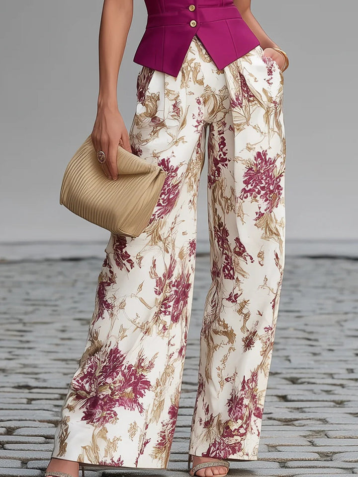 FLORALE PANTALONSET VOOR VROUWEN