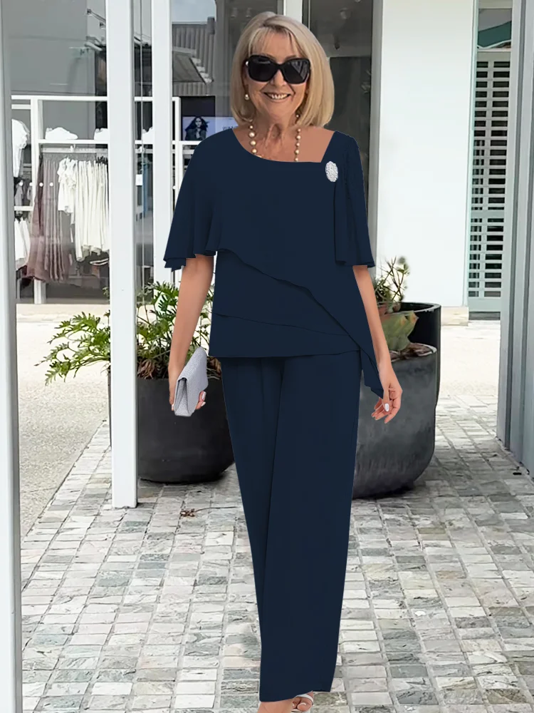 ELEGANTE CHIFFON BROEKSET VOOR VROUWEN