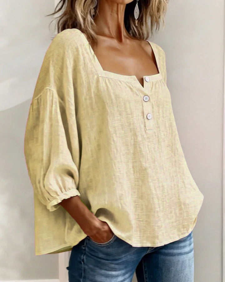 BLOUSE MET VIERKANTE HALS VOOR VROUWEN