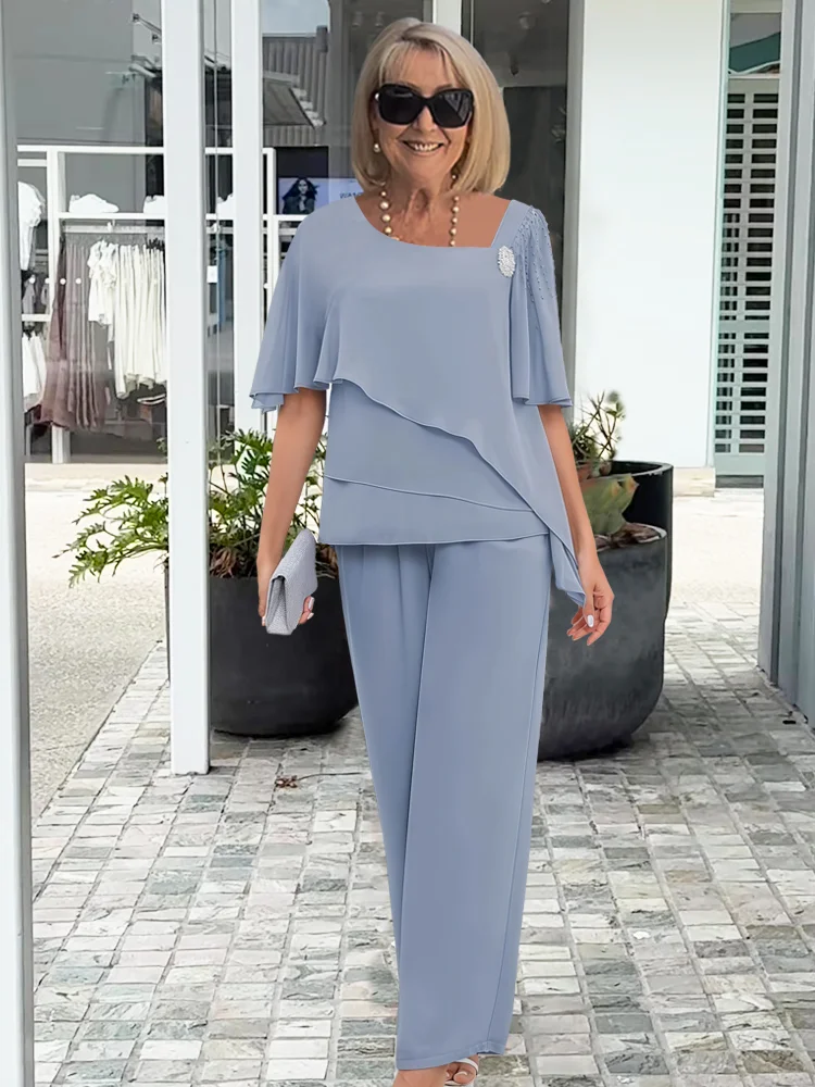 ELEGANTE CHIFFON BROEKSET VOOR VROUWEN