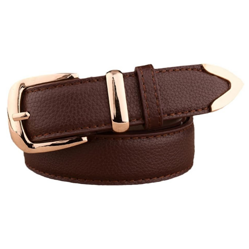 Leren Riem met Gouden Retro Gesp voor Casual en Formeel