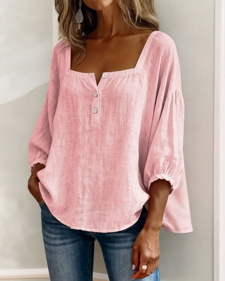 BLOUSE MET VIERKANTE HALS VOOR VROUWEN