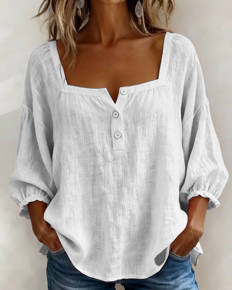 BLOUSE MET VIERKANTE HALS VOOR VROUWEN
