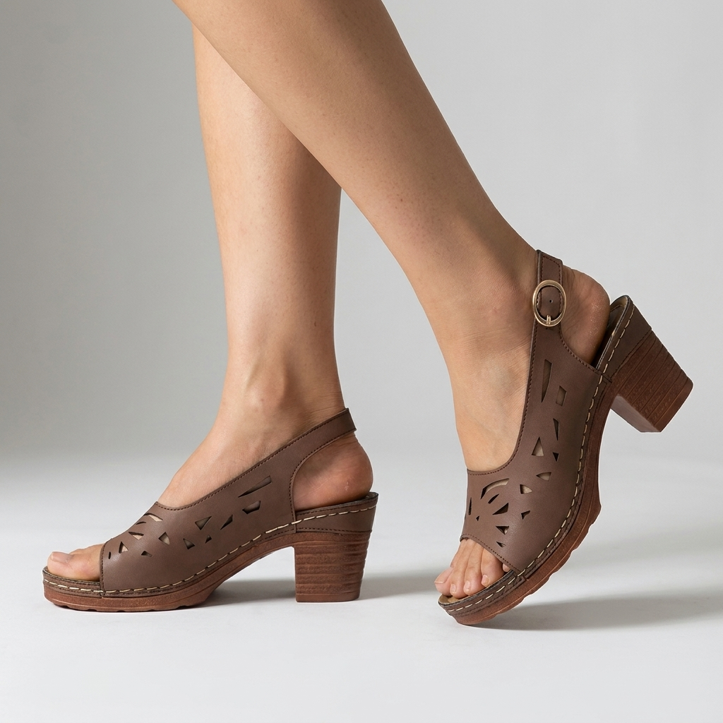 CHICKE SANDALEN MET WEDGE-HAK VOOR VROUWEN