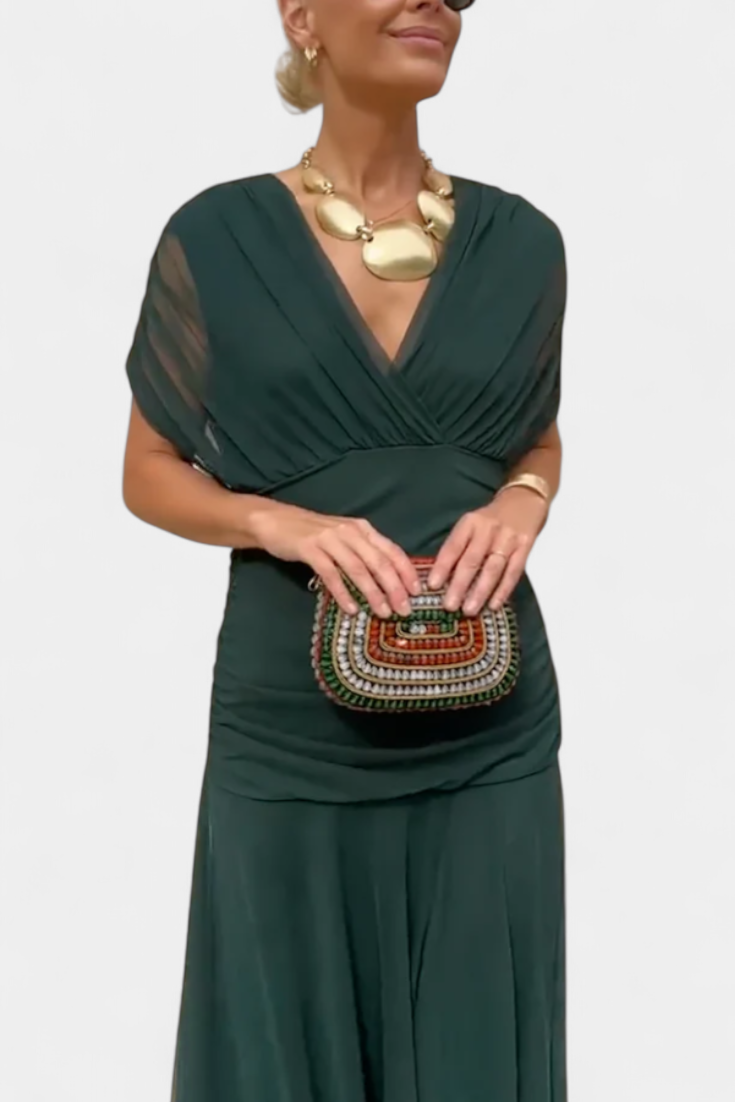 CHIC MAXI JURK MET V-HALS VOOR VROUWEN