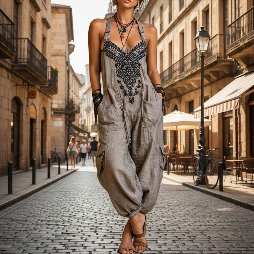 BOHEMIAN GEBORDUURDE JUMPSUIT VOOR VROUWEN