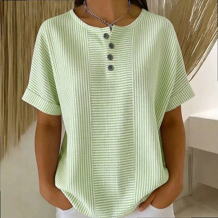 GESTREEPTE BLOUSE MET KNOPEN VOOR VROUWEN