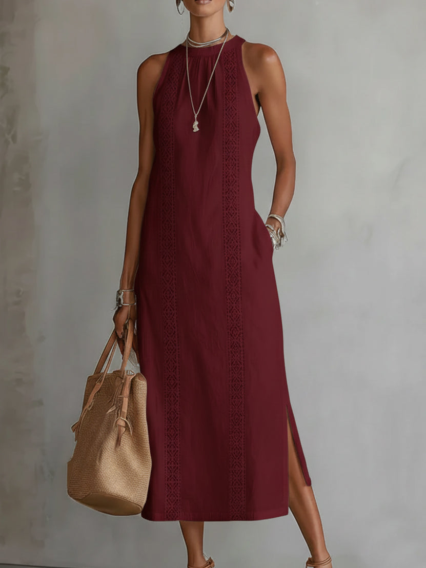 ELEGANTE MIDIJURK ZONDER MOUWEN VOOR VROUWEN