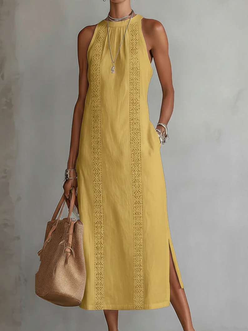ELEGANTE MIDIJURK ZONDER MOUWEN VOOR VROUWEN